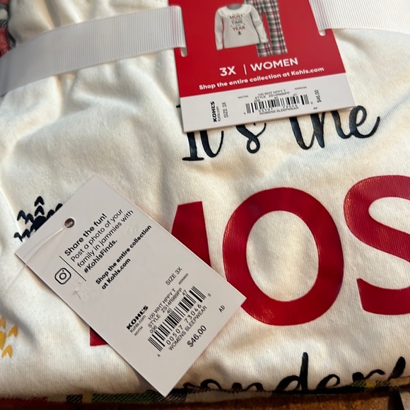 Women's Pajama Set Christmas  "Wonderful Time of The Year" NEW 3X - Picture 11 of 16